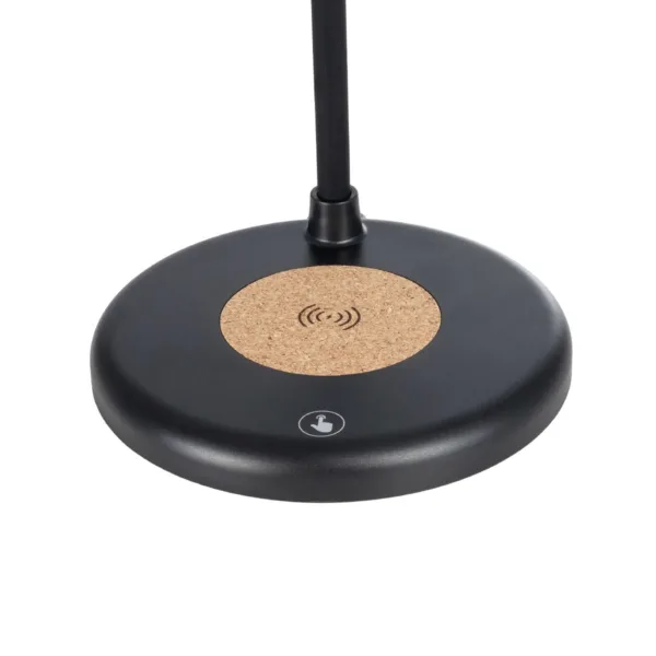 GLOBOSTAR® LUCORA 76556 Μοντέρνο Επιτραπέζιο Φωτιστικό Γραφείου με Ασύρματη Φόρτιση 10W 2A & 4W Bluetooth Ηχείο LED 3W 300lm 120° DC 5V με USB-C IP20 Ρυθμιζόμενο Λευκό CCT με Αφή 2700K/4500K/6000K Dimmable - Sanan SMD Chip - Μαύρο - Μ12 x Π12 x Υ34cm - 2 Χρόνια Εγγύηση - Image 6