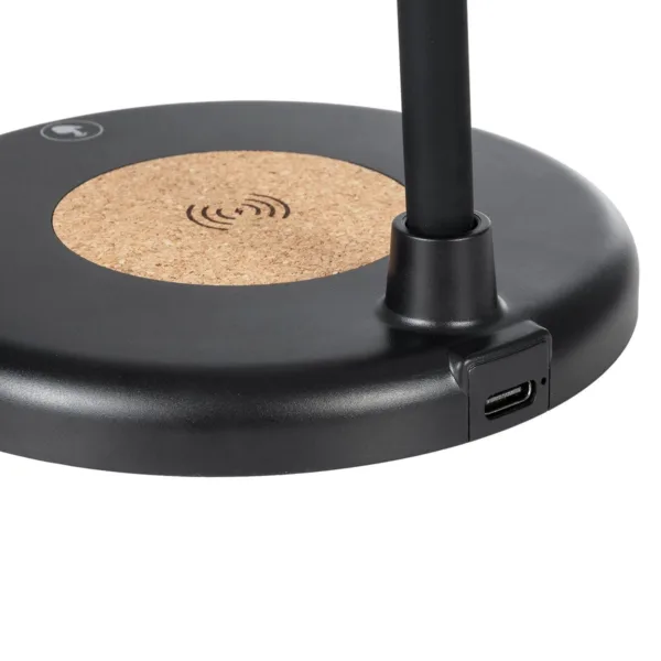 GLOBOSTAR® LUCORA 76556 Μοντέρνο Επιτραπέζιο Φωτιστικό Γραφείου με Ασύρματη Φόρτιση 10W 2A & 4W Bluetooth Ηχείο LED 3W 300lm 120° DC 5V με USB-C IP20 Ρυθμιζόμενο Λευκό CCT με Αφή 2700K/4500K/6000K Dimmable - Sanan SMD Chip - Μαύρο - Μ12 x Π12 x Υ34cm - 2 Χρόνια Εγγύηση - Image 8
