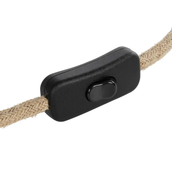 GLOBOSTAR® WHIP 77660 Μοντέρνο DIY Φωτιστικό με Υφασμάτινο Καλώδιο, Ντουί 1 x E27, Διακόπτη On/Off & Πρίζα AC 220-240V IP20 - Μπεζ & Μαύρο - Μ140 x Π5.8 x Υ5.8cm - Image 2