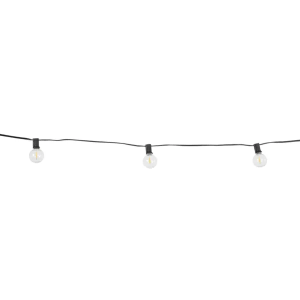 GLOBOSTAR® TWILIGHT 79668 Μοντέρνο Φωτιστικό Κήπου Γιρλάντα 10.5m με 30 Λάμπες & IR Ασύρματο Χειριστήριο LED 18W 1620lm 360° DC 3.7V με Ενσωματωμένο Φωτοβολταϊκό Panel 5.5V 3W & Επαναφορτιζόμενη Μπαταρία Li-ion 3.7V 2x18650 4400mAh Αδιάβροχο IP65 Θερμό Λευκό 2700Κ Dimmable - Sanan SMD Chip - Μαύρο & Διάφανο - Μ1050 x Π4 x Υ7cm - 2 Χρόνια Εγγύηση - Image 2