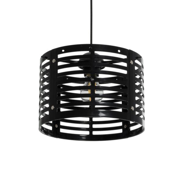 GloboStar® DOMINIC 202-0030 Μοντέρνο Κρεμαστό Φωτιστικό Καπέλο Μονόφωτο 1 x E27 IP20 Μαύρο Πλαστικό - Μ30 x Π30 x Υ70cm