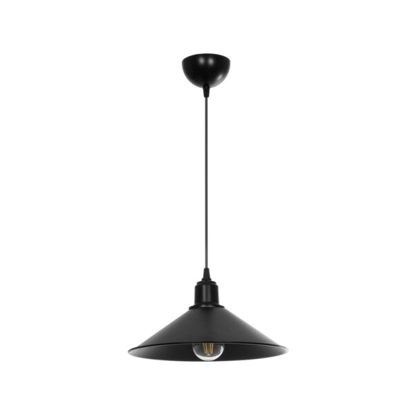 GloboStar® FERRO 203-0084 Μοντέρνο Κρεμαστό Φωτιστικό Καμπάνα Μονόφωτο 1 x E27 IP20 Μαύρο Πλαστικό - Μ30 x Π30 x Υ90cm - Image 3
