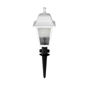 GloboStar® SOLME 203-0223 Vintage Καρφωτό Φωτιστικό Φαναράκι Μονόφωτο 1 x E27 IP44 Λευκό Πλαστικό Σώμα - Μ15 x Π15 x Υ45cm