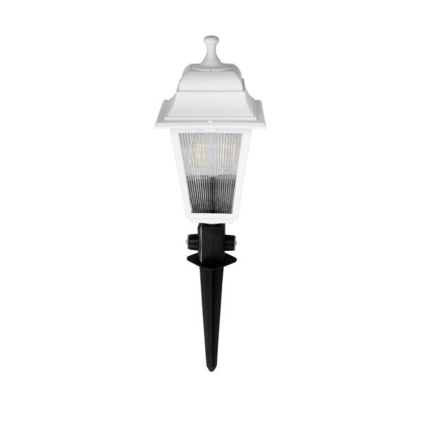 GloboStar® SOLME 203-0223 Vintage Καρφωτό Φωτιστικό Φαναράκι Μονόφωτο 1 x E27 IP44 Λευκό Πλαστικό Σώμα - Μ15 x Π15 x Υ45cm