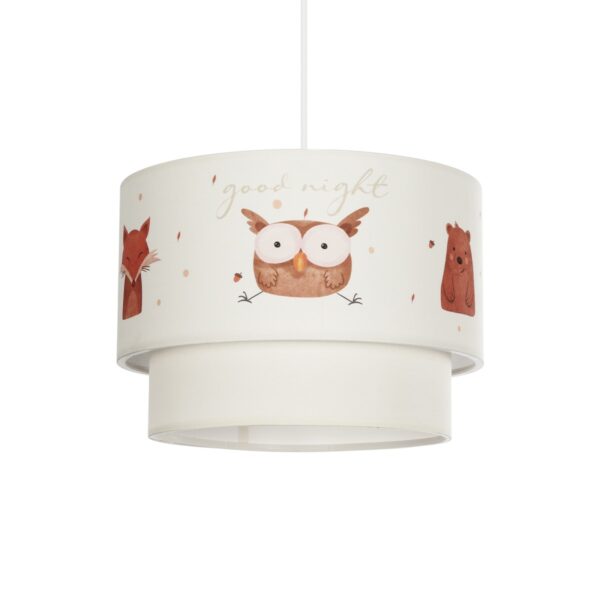 GloboStar® OWL 204-0001 Παιδικό Κρεμαστό Φωτιστικό Φιγούρα Μονόφωτο 1 x E27 IP20 Λευκό Ύφασμα - Μ30 x Π30 x Υ70cm