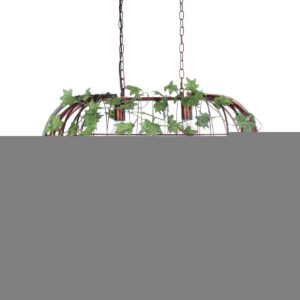 GloboStar® NEST 01645 Vintage Κρεμαστό Φωτιστικό Φιγούρα Δίφωτο 2 x E27 IP20 Χάλκινο Μέταλλο με Πράσινο Πλαστικό - Μ73.6 x Π37.5 x Y38.5cm