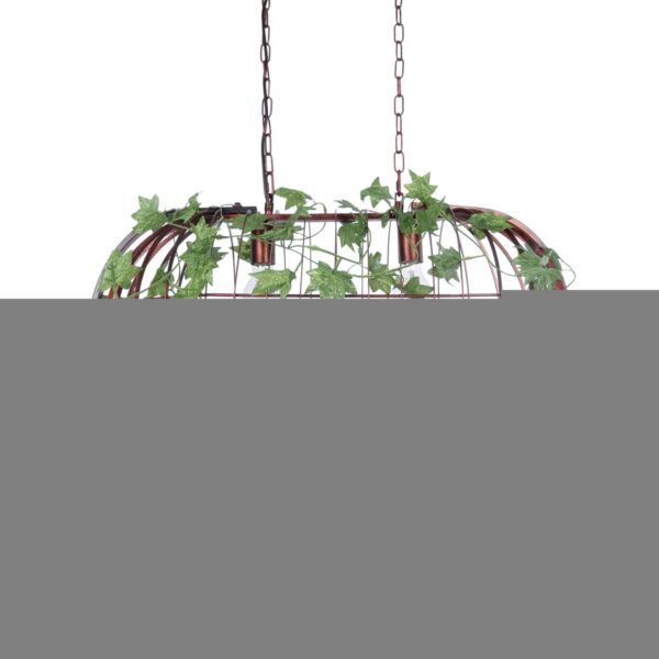 GloboStar® NEST 01645 Vintage Κρεμαστό Φωτιστικό Φιγούρα Δίφωτο 2 x E27 IP20 Χάλκινο Μέταλλο με Πράσινο Πλαστικό - Μ73.6 x Π37.5 x Y38.5cm