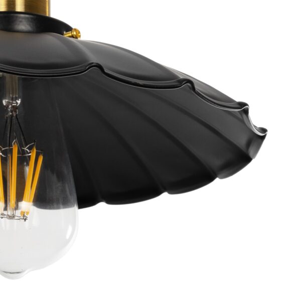 GLOBOSTAR® MARGI 999-0229 Vintage Κρεμαστό Φωτιστικό Οροφής με Ντουί 1 x E27 AC 220-240V IP20 - Μαύρο & Χρυσό - Μ26 x Π26 x Υ14cm - Image 8