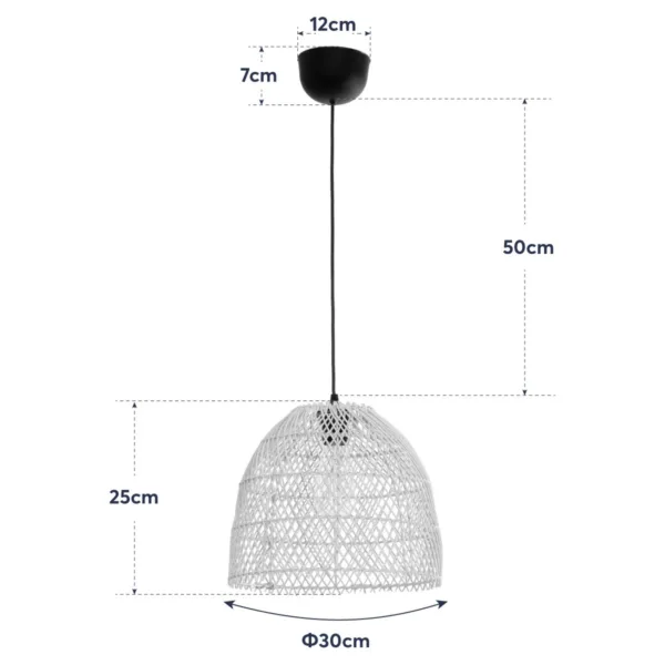 GloboStar® CESTINO 204-0178 Boho Κρεμαστό Φωτιστικό Οροφής Μονόφωτο 1 x E27 AC 220-240V IP20 Μπεζ - Μ30 x Π30 x Υ25cm - Image 10