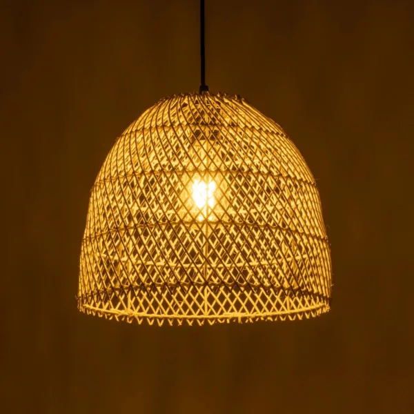 GloboStar® CESTINO 204-0178 Boho Κρεμαστό Φωτιστικό Οροφής Μονόφωτο 1 x E27 AC 220-240V IP20 Μπεζ - Μ30 x Π30 x Υ25cm