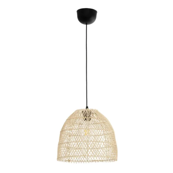 GloboStar® CESTINO 204-0178 Boho Κρεμαστό Φωτιστικό Οροφής Μονόφωτο 1 x E27 AC 220-240V IP20 Μπεζ - Μ30 x Π30 x Υ25cm - Image 2