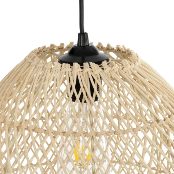 GloboStar® CESTINO 204-0178 Boho Κρεμαστό Φωτιστικό Οροφής Μονόφωτο 1 x E27 AC 220-240V IP20 Μπεζ - Μ30 x Π30 x Υ25cm - Image 6