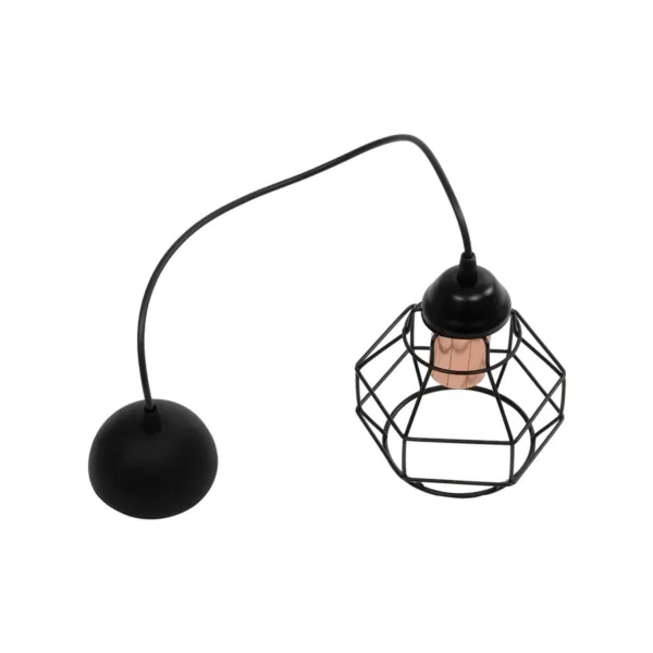 GloboStar® BUR 204-0180 Μοντέρνο Κρεμαστό Φωτιστικό Οροφής Μονόφωτο 1 x E27 AC 220-240V IP20 Μαύρο - Μ17 x Π17 x Υ23cm - Image 9
