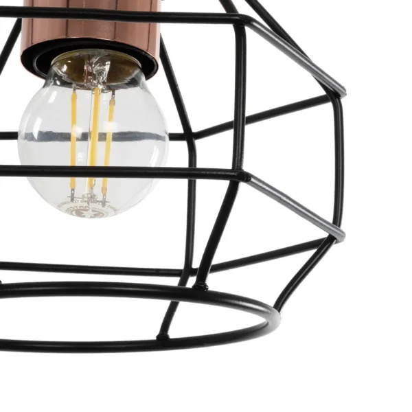 GloboStar® BUR 204-0180 Μοντέρνο Κρεμαστό Φωτιστικό Οροφής Μονόφωτο 1 x E27 AC 220-240V IP20 Μαύρο - Μ17 x Π17 x Υ23cm - Image 7