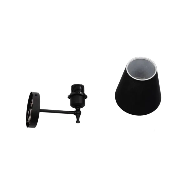 GloboStar® ELEGANTE 204-0185 Μοντέρνο Φωτιστικό Τοίχου Απλίκα Μονόφωτο 1 x E27 AC 220-240V IP20 Μαύρο - Μ14 x Π14 x Υ26cm - Image 6