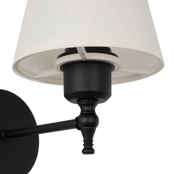 GloboStar® ELEGANTE 204-0186 Μοντέρνο Φωτιστικό Τοίχου Απλίκα Μονόφωτο 1 x E27 AC 220-240V IP20 Μπεζ & Μαύρο - Μ14 x Π14 x Υ26cm - Image 5