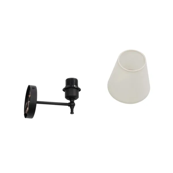 GloboStar® ELEGANTE 204-0186 Μοντέρνο Φωτιστικό Τοίχου Απλίκα Μονόφωτο 1 x E27 AC 220-240V IP20 Μπεζ & Μαύρο - Μ14 x Π14 x Υ26cm - Image 6
