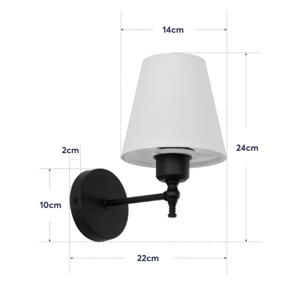 GloboStar® ELEGANTE 204-0186 Μοντέρνο Φωτιστικό Τοίχου Απλίκα Μονόφωτο 1 x E27 AC 220-240V IP20 Μπεζ & Μαύρο - Μ14 x Π14 x Υ26cm - Image 7