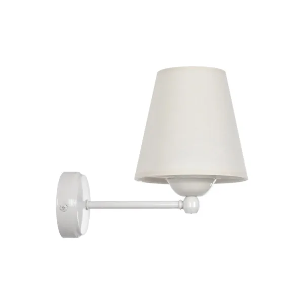 GloboStar® ELEGANTE 204-0187 Μοντέρνο Φωτιστικό Τοίχου Απλίκα Μονόφωτο 1 x E27 AC 220-240V IP20 Μπεζ & Λευκό - Μ14 x Π14 x Υ26cm - Image 2