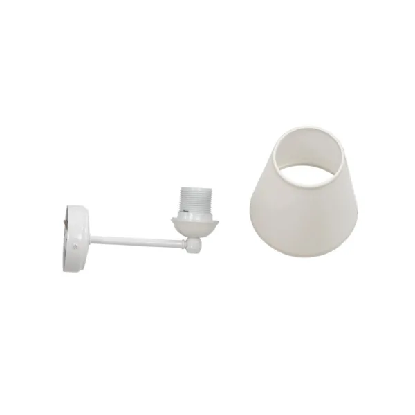 GloboStar® ELEGANTE 204-0187 Μοντέρνο Φωτιστικό Τοίχου Απλίκα Μονόφωτο 1 x E27 AC 220-240V IP20 Μπεζ & Λευκό - Μ14 x Π14 x Υ26cm - Image 5