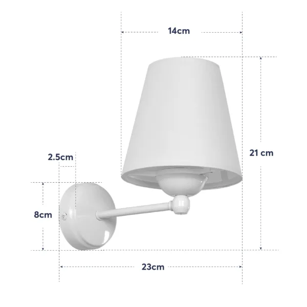 GloboStar® ELEGANTE 204-0187 Μοντέρνο Φωτιστικό Τοίχου Απλίκα Μονόφωτο 1 x E27 AC 220-240V IP20 Μπεζ & Λευκό - Μ14 x Π14 x Υ26cm - Image 6