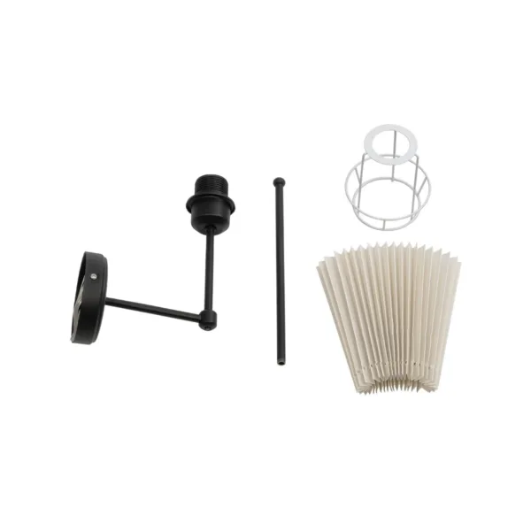 GloboStar® LING 204-0188 Μοντέρνο Φωτιστικό Τοίχου Απλίκα Μονόφωτο 1 x E27 AC 220-240V IP20 Μπεζ & Μαύρο - Μ22 x Π22 x Υ50cm - Image 6