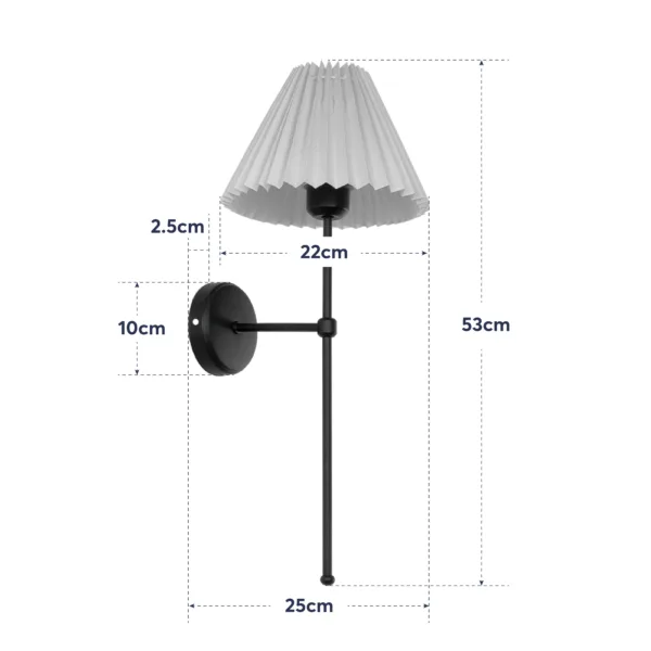 GloboStar® LING 204-0188 Μοντέρνο Φωτιστικό Τοίχου Απλίκα Μονόφωτο 1 x E27 AC 220-240V IP20 Μπεζ & Μαύρο - Μ22 x Π22 x Υ50cm - Image 7
