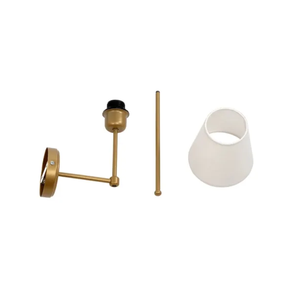 GloboStar® LING 204-0189 Μοντέρνο Φωτιστικό Τοίχου Απλίκα Μονόφωτο 1 x E27 AC 220-240V IP20 Μπεζ & Μαύρο - Μ13 x Π13 x Υ50cm - Image 6
