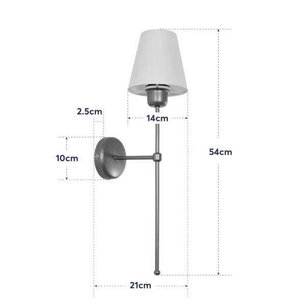 GloboStar® LING 204-0189 Μοντέρνο Φωτιστικό Τοίχου Απλίκα Μονόφωτο 1 x E27 AC 220-240V IP20 Μπεζ & Μαύρο - Μ13 x Π13 x Υ50cm - Image 7