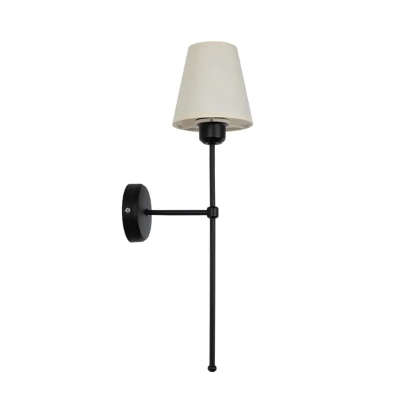 GloboStar® LING 204-0190 Μοντέρνο Φωτιστικό Τοίχου Απλίκα Μονόφωτο 1 x E27 AC 220-240V IP20 Μπεζ & Μαύρο - Μ13 x Π13 x Υ50cm - Image 3