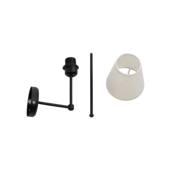 GloboStar® LING 204-0190 Μοντέρνο Φωτιστικό Τοίχου Απλίκα Μονόφωτο 1 x E27 AC 220-240V IP20 Μπεζ & Μαύρο - Μ13 x Π13 x Υ50cm - Image 6