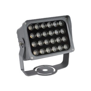 GLOBOSTAR® FLOOD-XENA 90128 Προβολέας Σποτ Wall Washer LED 24W 2640lm 10° AC 220-240V Αδιάβροχο IP65 Θερμό Λευκό 2700K - Γκρι Ανθρακί - Μ18 x Π13.5 x Υ18cm - 3 Χρόνια Εγγύηση