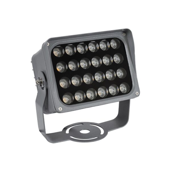 GLOBOSTAR® FLOOD-XENA 90128 Προβολέας Σποτ Wall Washer LED 24W 2640lm 10° AC 220-240V Αδιάβροχο IP65 Θερμό Λευκό 2700K - Γκρι Ανθρακί - Μ18 x Π13.5 x Υ18cm - 3 Χρόνια Εγγύηση