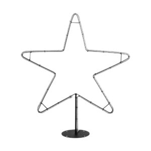 GLOBOSTAR® XMAS-STAR-SMALL Χριστουγεννιάτικο Διακοσμητικό Φωτιστικό LED 15,6W 624lm 360° AC 220-240V Αδιάβροχο IP65 Θερμό Λευκό 2700K   - Μαύρο & Διάφανο - M97 x Π25 x Υ107cm - 2 Χρόνια Εγγύηση