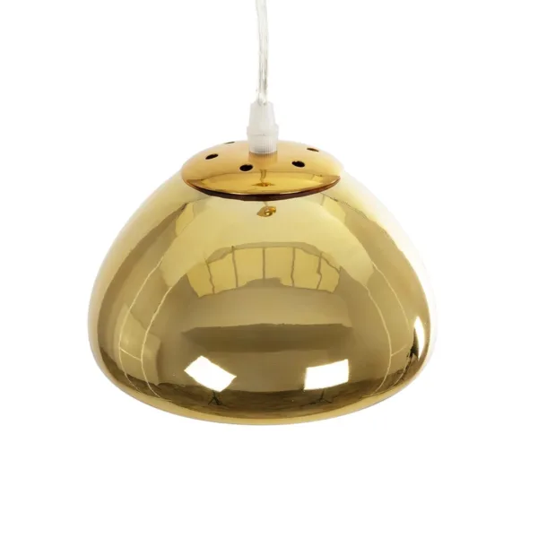 GLOBOSTAR® CRISTIN 999-0037 Μοντέρνο Κρεμαστό Φωτιστικό Οροφής με Ντουί 1 x G4 AC 220-240V IP20 - Χρυσό - Μ18 x Π18 x Υ13cm - Image 5