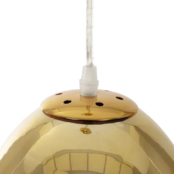 GLOBOSTAR® CRISTIN 999-0037 Μοντέρνο Κρεμαστό Φωτιστικό Οροφής με Ντουί 1 x G4 AC 220-240V IP20 - Χρυσό - Μ18 x Π18 x Υ13cm - Image 6