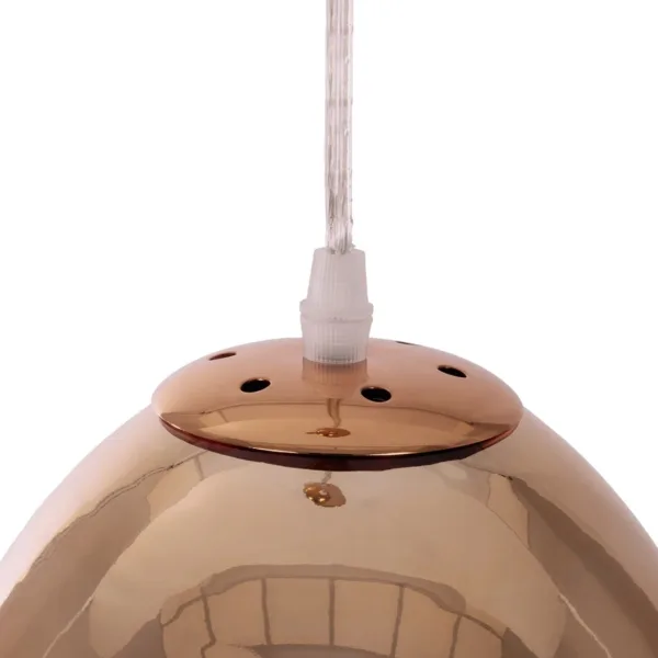 GLOBOSTAR® CRISTIN 999-0038 Μοντέρνο Κρεμαστό Φωτιστικό Οροφής με Ντουί 1 x G4 AC 220-240V IP20 - Χάλκινο - Μ18 x Π18 x Υ13cm - Image 6