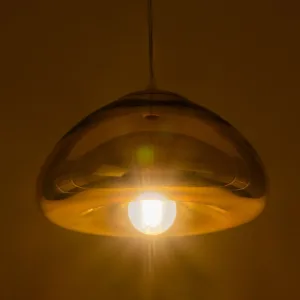 GLOBOSTAR® CRISTIN 999-0039 Μοντέρνο Κρεμαστό Φωτιστικό Οροφής με Ντουί 1 x E27 AC 220-240V IP20 - Χρυσό - Μ18 x Π18 x Υ13cm