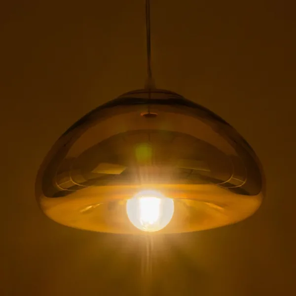 GLOBOSTAR® CRISTIN 999-0039 Μοντέρνο Κρεμαστό Φωτιστικό Οροφής με Ντουί 1 x E27 AC 220-240V IP20 - Χρυσό - Μ18 x Π18 x Υ13cm