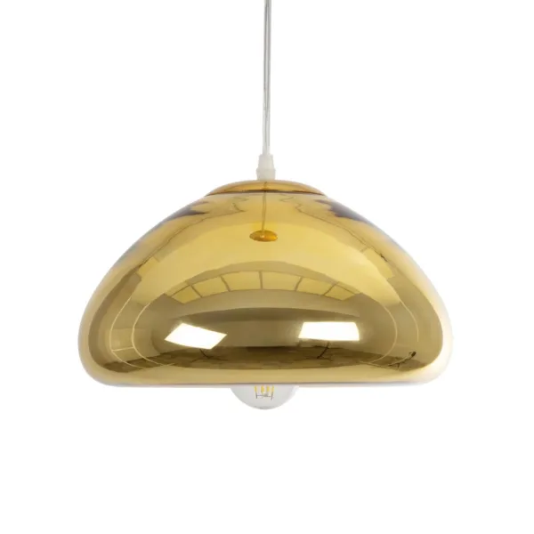 GLOBOSTAR® CRISTIN 999-0039 Μοντέρνο Κρεμαστό Φωτιστικό Οροφής με Ντουί 1 x E27 AC 220-240V IP20 - Χρυσό - Μ18 x Π18 x Υ13cm - Image 2