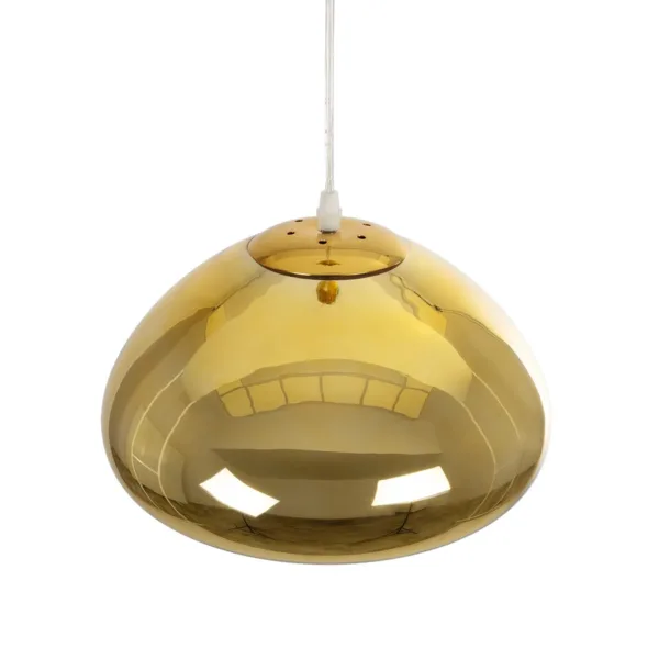 GLOBOSTAR® CRISTIN 999-0039 Μοντέρνο Κρεμαστό Φωτιστικό Οροφής με Ντουί 1 x E27 AC 220-240V IP20 - Χρυσό - Μ18 x Π18 x Υ13cm - Image 4