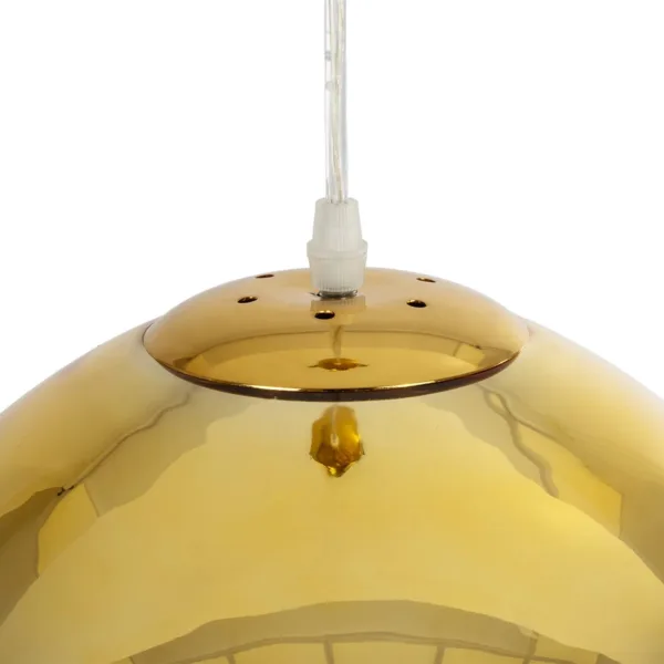 GLOBOSTAR® CRISTIN 999-0039 Μοντέρνο Κρεμαστό Φωτιστικό Οροφής με Ντουί 1 x E27 AC 220-240V IP20 - Χρυσό - Μ18 x Π18 x Υ13cm - Image 5