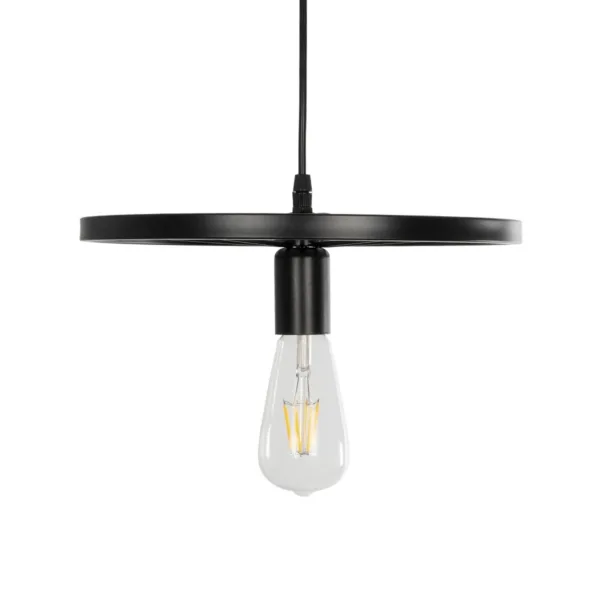 GLOBOSTAR® CASTOR 999-0228 Vintage Κρεμαστό Φωτιστικό Οροφής με Ντουί 1 x E27 AC 220-240V IP20 - Μαύρο - Μ30 x Π30 x Υ11cm - Image 2
