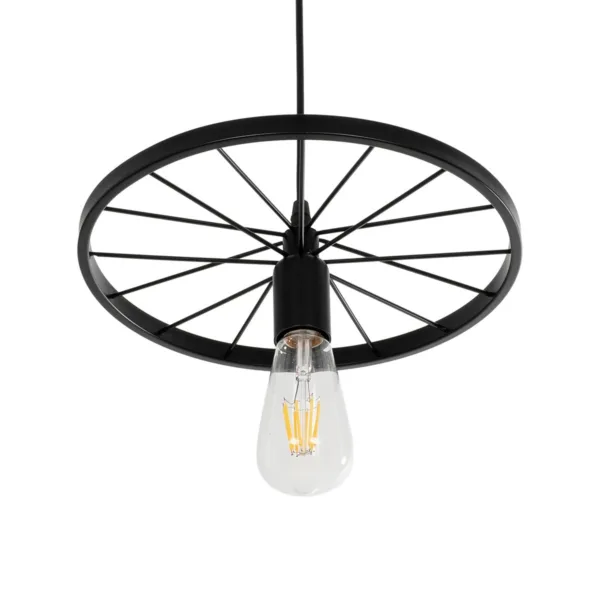 GLOBOSTAR® CASTOR 999-0228 Vintage Κρεμαστό Φωτιστικό Οροφής με Ντουί 1 x E27 AC 220-240V IP20 - Μαύρο - Μ30 x Π30 x Υ11cm - Image 3