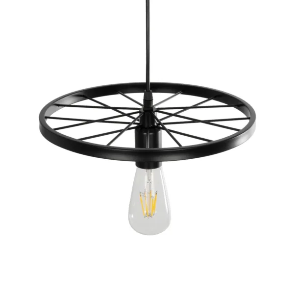 GLOBOSTAR® CASTOR 999-0228 Vintage Κρεμαστό Φωτιστικό Οροφής με Ντουί 1 x E27 AC 220-240V IP20 - Μαύρο - Μ30 x Π30 x Υ11cm - Image 4