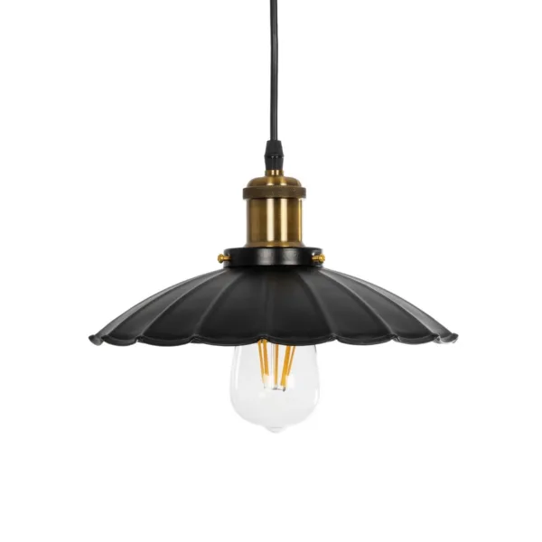GLOBOSTAR® MARGI 999-0229 Vintage Κρεμαστό Φωτιστικό Οροφής με Ντουί 1 x E27 AC 220-240V IP20 - Μαύρο & Χρυσό - Μ26 x Π26 x Υ14cm - Image 4