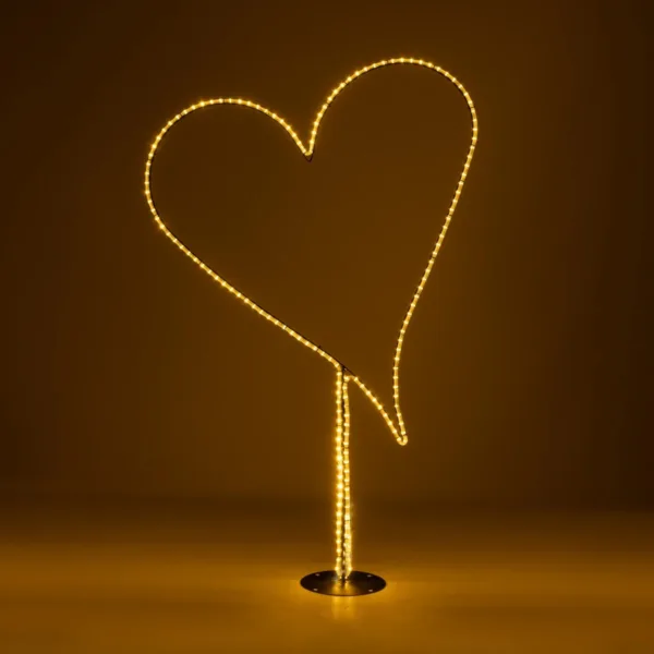 GLOBOSTAR® XMAS-HEART Χριστουγεννιάτικο Διακοσμητικό Φωτιστικό LED 19,5W 780lm 360° AC 220-240V Αδιάβροχο IP65 Θερμό Λευκό 2700K  - Μαύρο & Διάφανο - M100 x Π25 x Υ157cm - 2 Χρόνια Εγγύηση - Image 2
