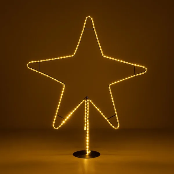 GLOBOSTAR® XMAS-STAR-BIG Χριστουγεννιάτικο Διακοσμητικό Φωτιστικό LED 19,5W 780lm 360° AC 220-240V Αδιάβροχο IP65 Θερμό Λευκό 2700K - Μαύρο & Διάφανο - M114 x Π25 x Υ132cm - 2 Χρόνια Εγγύηση - Image 2