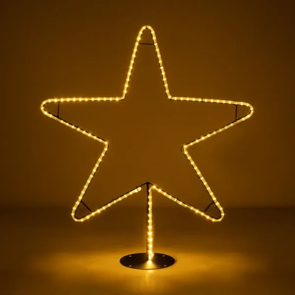 GLOBOSTAR® XMAS-STAR-SMALL Χριστουγεννιάτικο Διακοσμητικό Φωτιστικό LED 15,6W 624lm 360° AC 220-240V Αδιάβροχο IP65 Θερμό Λευκό 2700K   - Μαύρο & Διάφανο - M97 x Π25 x Υ107cm - 2 Χρόνια Εγγύηση - Image 2