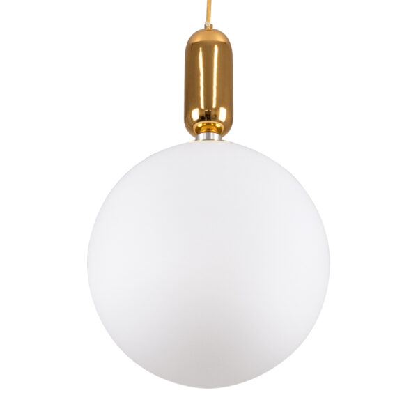 GLOBOSTAR® MAVERICK 00940 Μοντέρνο Κρεμαστό Φωτιστικό Οροφής με Ντουί 1 x E27 AC 220-240V IP20 - Χρυσό & Λευκό - Μ30 x Π30 x Υ48cm - Image 4